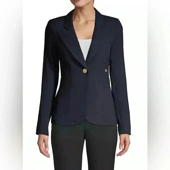Smythe Duchess Blazer Size 8 Navy Single Breasted Wool Brass Buttons $725 - Picture 8 of 14
